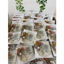 Siyah Lale Nikah Şekeri Çiçekli Epoksi Magnet Paketli Nikah, Söz, Nişan Hediyelik - 25 Adet