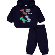 Civil Baby Dinozor Baskılı 6-18 Ay Takım - Lacivert 12-18 Ay