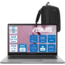 Asus Expertbook P1 P1403CVA Intel® Core™ 7 240H 128GB Ddr5 4tb SSD 14"fhd (1920 x 1080) 300NITS Freedos Taşınabilir Bilgisayar PC716512G0DF40+ZETTAÇANTA