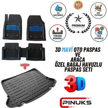 PINUKS Opel Combo 2019 Model Uyumlu Siyah- Mavi Renk+Araca Özel Bagaj Havuzu Oto Paspas Seti