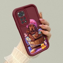 HONTINGA Xiaomi Redmi Note 11 ile Uyumlu Kılıfı Düşüme Önleyici Basitlik Anti Düşme Kamera Korumali Hayvanlar Bordo Desen Yumuşak Silikon Telefon Kılıfı Kadın ve Erkek Için Uygundur K2-7076
