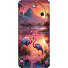 Senada Honor Magic 8 Lite Kılıf Desenli Baskılı Tpu Rubber Kapak FLAMINGO888