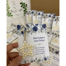 Siyah Lale Nikah Şekeri Inci Yıldız Anahtarlık Bebek, Nikah, Söz, Nişan Hediyelik - 50 Adet