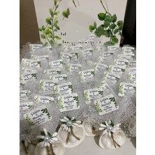 Siyah Lale Nikah Şekeri Deniz Kabuğu Fıstık Şekerli Nikah, Söz, Nişan Hediyelik - 25 Adet