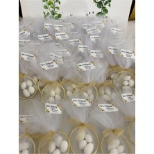 Siyah Lale Nikah Şekeri Halka Nikah Şekeri Fıstık Şekerli Söz, Nişan Hediyelik - 50 Adet