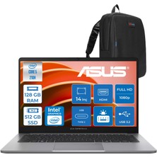 Asus Expertbook P1 P1403CVA Intel® Core™ 5 210H 128GB Ddr5 512GB SSD 14"fhd (1920 x 1080) 300NITS Freedos Taşınabilir Bilgisayar PC516512G0DF37+ZETTAÇANTA