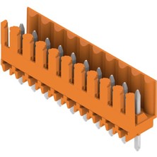 Weidmuller Weidmüller Sl 3.50/10/180 4.5 Sn Or Bx, Pcb Fiş Konnektörü, Erkek Başlık, Açık Taraf, Tht Lehim Bağlantısı, 3,50 Mm, Kutup Sayısı: 10, 180°, Lehim Pimi Uzunluğu (L): 4,5 Mm, Kalaylı, Turuncu, Kutu