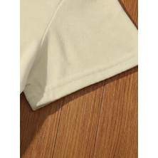 Caddekombin Erkek Özgür Ruh Dağ Silüeti Baskılı Bisiklet Yaka Bej T-Shirt