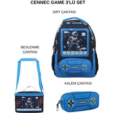 Ümit Çanta Cennec Oyun Temalı 2’li Çanta Seti – Kalemlikli Sırt Çantası ve Beslenme Çantası