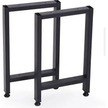 Çetinel Metal Sehpa Ayağı Yükseklik 42 cm Genişlik 27 cm Siyah Metal Profil