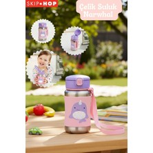 Skip Hop Pipetli Paslanmaz Çelik Suluk 350ML Narwhal