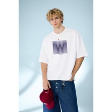 Caddekombin Erkek Zirve Ruhlu The Winner Yazılı W Formlu Beyaz T-Shirt