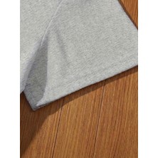 Caddekombin Erkek Live Rich Live Long Yazı Baskılı 100 Yüz Pamuk Gri T-Shirt