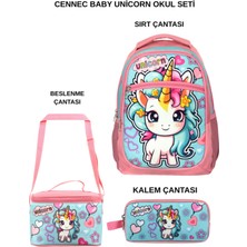 Ümit Çanta Cennec Baby Unicorn 3’lü Set – Sırt Çantası, Beslenme Çantası ve Kalem Kutusu