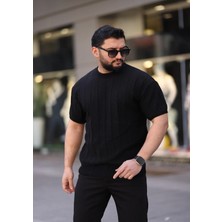 Kastrioti Premium Örgü Desenli Triko T-Shirt