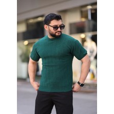 Kastrioti Premium Örgü Desenli Triko T-Shirt