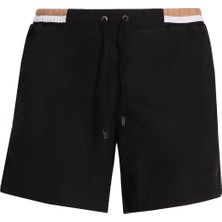 Boss Erkek Logolu Beli Lastikli Yüksek Bel Slim Fit Siyah Mayo 50469324-001