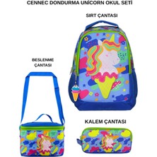 Ümit Çanta Cennec Dondurma Unicorn 3’lü Set – Sırt Çantası, Beslenme Çantası ve Kalem Kutusu