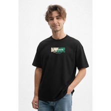 Caddekombin Erkek Mativasyonel Güç: Cautious Yazılı Siyah T-Shirt