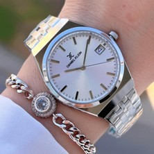 Daniel Klein DKE.1.14052.1 Pure Silver Takvimli Gümüş Çelik Kordonlu Kadın Kol Saati