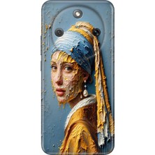 Senada Honor Magic 8 Lite Kılıf Desenli Baskılı Tpu Rubber Kapak Inci Küpeli