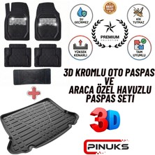 PINUKS Volkswagen Transporter T6.1 2019-2023 Model Uyumlu Siyah- Gri Krom Renk+Bagaj Havuzu Oto Paspas Seti