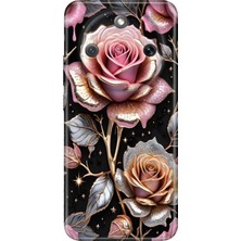 Senada Honor Magic 8 Lite Kılıf Desenli Baskılı Tpu Rubber Kapak Gold Gül