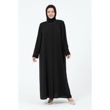 Güler Giyim Sülün Kadın Nakış Detaylı Büyük Beden Keten Kumaş Anne Ferace / Pardesü