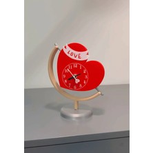 Genç 3D Dönen Kalpli Saat | Sevgililer Günü Özel Kalp Tasarımlı Masa Saati | Romantik Dekor