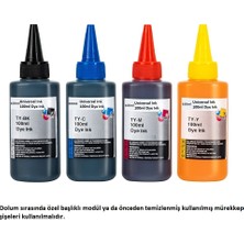 Epson Ecotank L3256 Epson Ecotank L3260, L3266 Yazıcı Uyumlu 100 ml Universal 4 Renk Mürekkep Seti