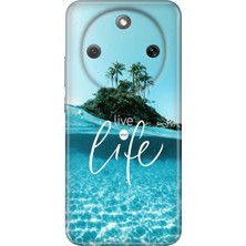 Honor Magic 8 Lite Kılıf Desenli Baskılı Tpu Rubber Kapak Live Your Life
