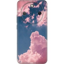 Honor Magic 8 Lite Kılıf Desenli Baskılı Tpu Rubber Kapak Pembe Bulut