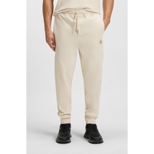 Boss Erkek Lastikli Bel Bağlama Dar Paça Rahat Kesim Ekru Eşofman Altı 50543860-131