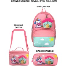 Ümit Çanta Cennec Unicorn Sevimli Evim 3’lü Set – Sırt Çantası, Beslenme Çantası ve Kalemlik