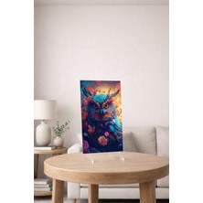 Arvion Bilgeliğin Renkleri – Renkli Baykuş Cam Tablo