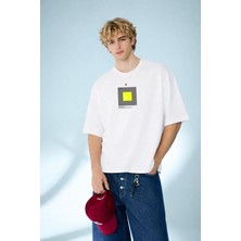 Caddekombin Erkek Worldwide City Yazılı Dünya Şehirleri Baskılı Beyaz T-Shirt