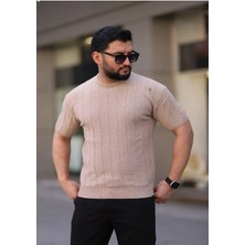 Kastrioti Premium Örgü Desenli Triko T-Shirt