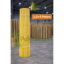 Doğal Kamış Bambu Çit 1.5X5M Bahçe Teras Balkon Gizlilik Perdesi Gölgelik Örtü