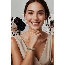 Pozitif Doğal Taş Dalmaçyalı Jasper Bileklik Elastik Yapılı 416-4