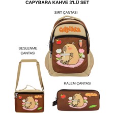 Ümit Çanta Capybara Ilkokul 3’lü Okul Çanta Seti – Bej & Kahverengi