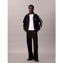 Calvin Klein Erkek Beli Lastikli Uzun Boy Ck Yazı Çift Şerit Siyah Eşofman Altı LV04LD221G-UB1