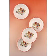 Bursa Porselen Dekor Oranj Breakfast 4 Parça Porselen Çerezlik