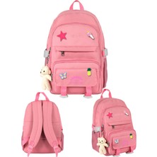 Ümit Çanta Cennec Çok Bölmeli Pembe Sırt Çantası 29 x 39 x 14