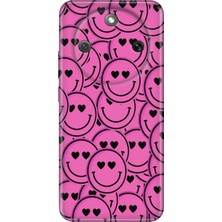 Honor Magic 8 Lite Kılıf Desenli Baskılı Tpu Rubber Kapak Pembe Tebessüm