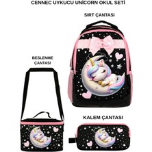 Ümit Çanta Cennec Uykucu Unicorn 3’lü Set – Sırt Çantası, Beslenme Çantası ve Kalem Kutusu