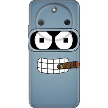 Nurdic Honor Magic 8 Lite Uyumlu Kılıf Silikon Desenli Tam Koruma Resimli Robot Smoke
