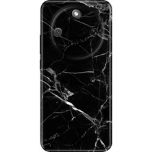 Nurdic Honor Magic 8 Lite Kılıf 0.4mm Lazer Kesim Silikon Kapak Mermer Siyah