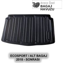 Elorcar Ford Ecosport / Alt Bagaj 2018 - Sonrası 3D Bagaj Havuzu