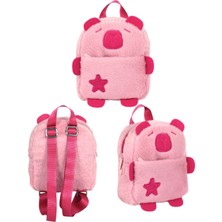 Ümit Çanta Capybara Pembe Günlük Peluş Sırt Çantası 20X22X9