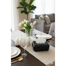 Akdeniz Home 2'li Yaylı Bubble Peçetelik Seti - Siyah & Beyaz Dekoratif Kutu